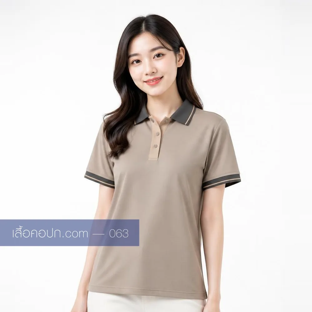 เสื้อโปโลมอคค่า ปกคาดดำคู่ ด้านหน้า