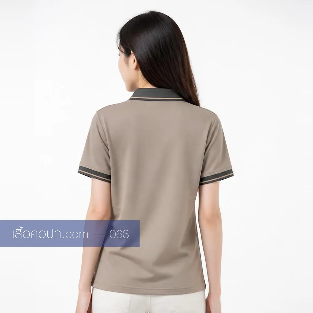 เสื้อโปโลมอคค่า ปกคาดดำคู่ ด้านหลัง