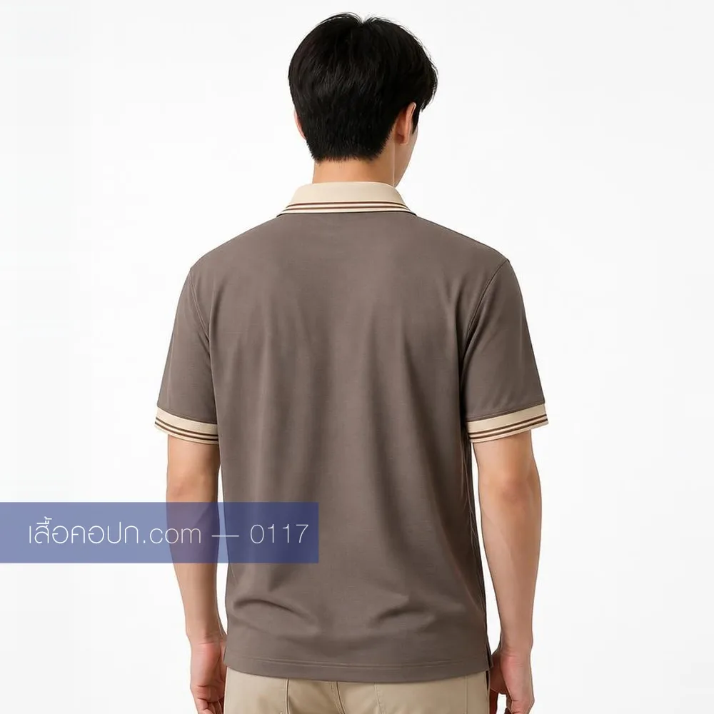 เสื้อโปโลมอคค่า ปกครีม ด้านหลัง